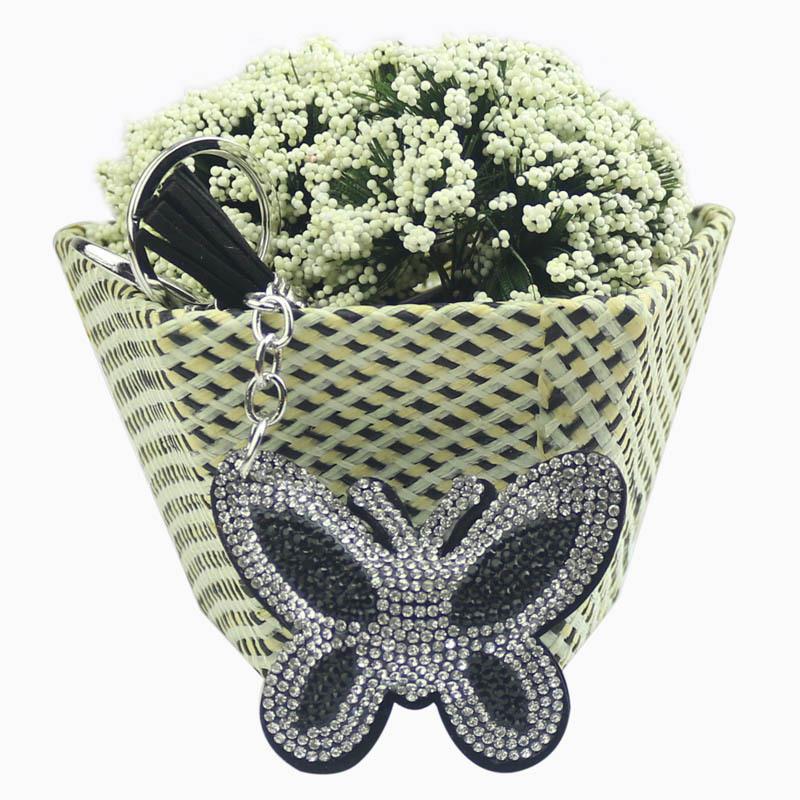 Wholesale Diamond Butterfly Zinc Alloy Keychains