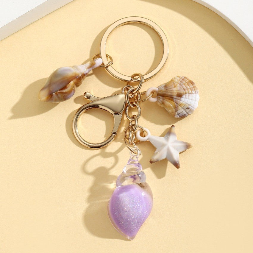 Wholesale Seaside vacation luminous conch Acrylic keychain