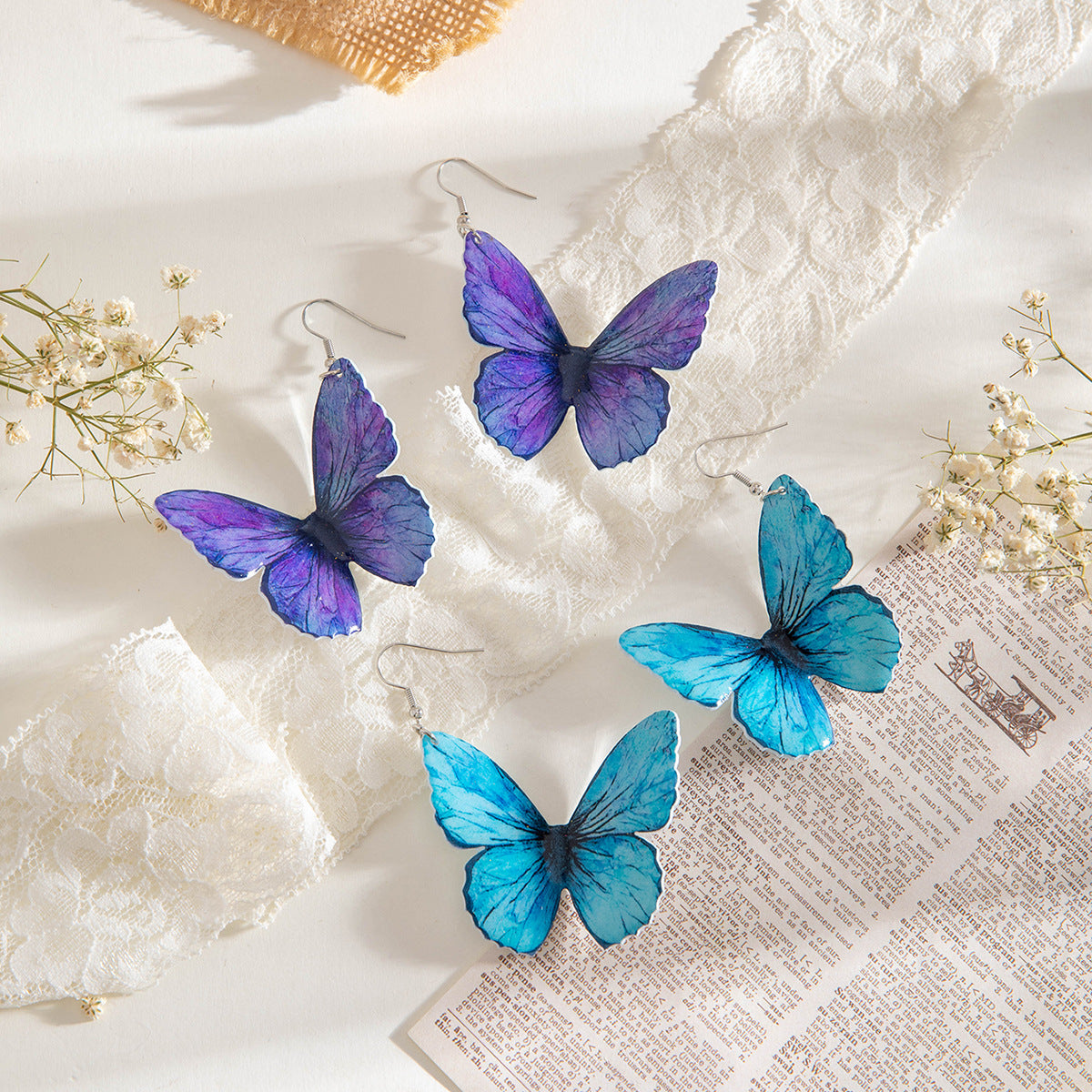 Wholesale 10PCS/Pack multi-color butterfly earrings simulation animal earrings earrings women