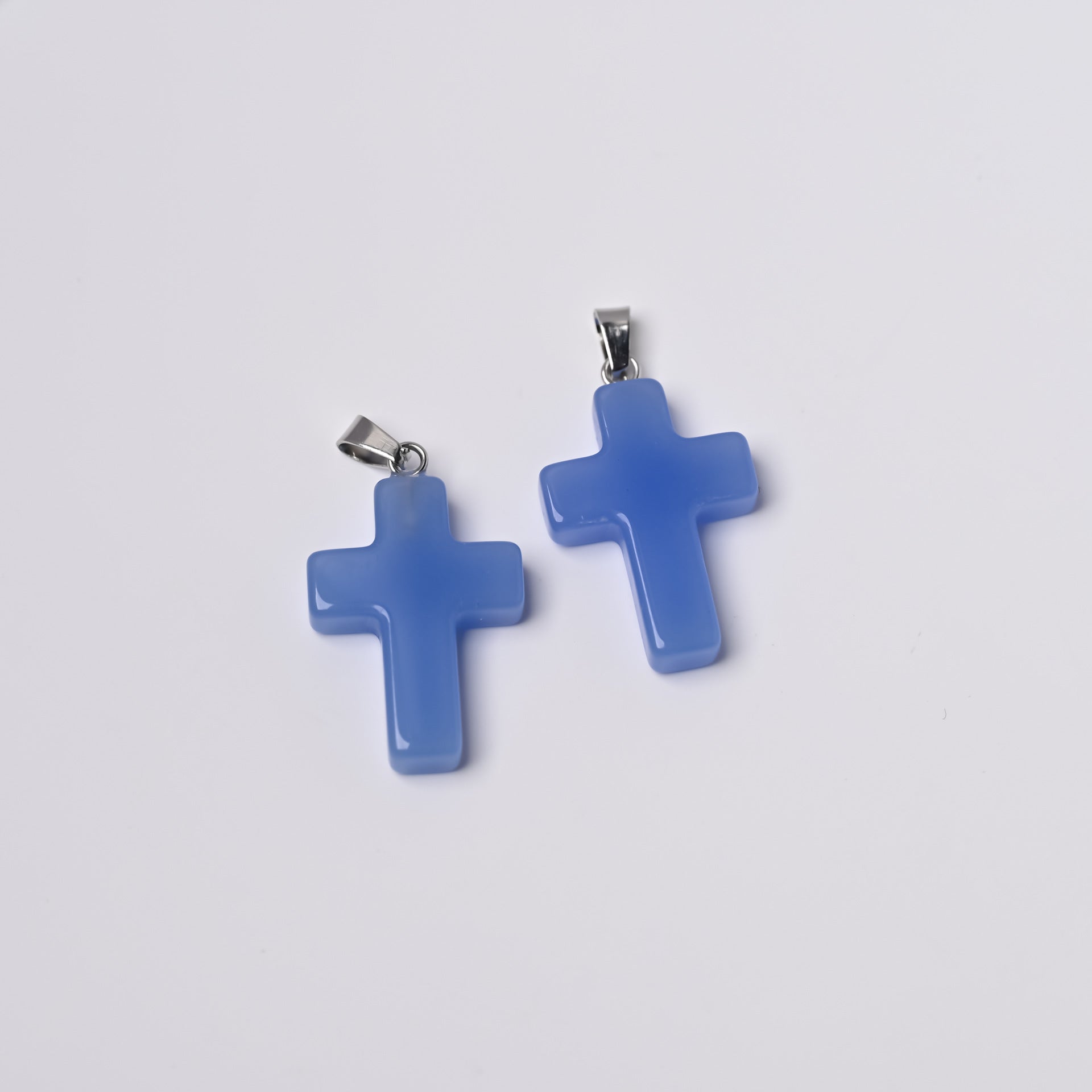 Wholesale Multicolor glass water drop cross pendant accessories DIY
