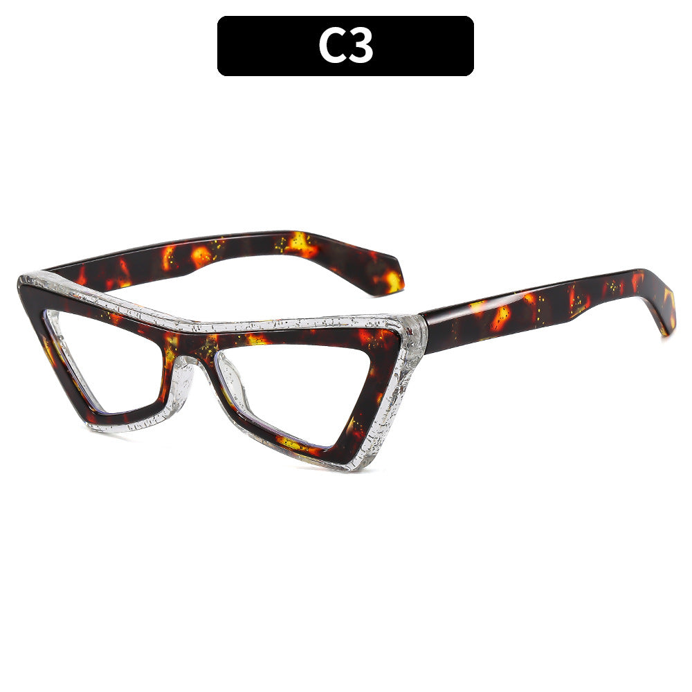 Gafas de sol de PC de Light PC con espejo de gato triangular triangular