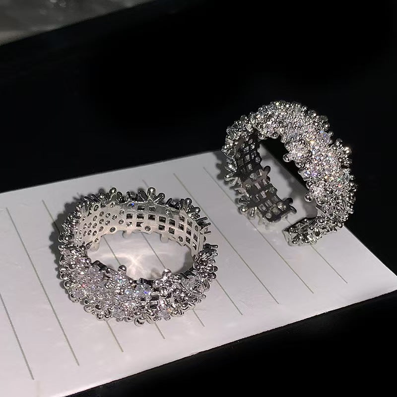 Wholesale Exquisite Diamond Super Flash Zircon Open Ring