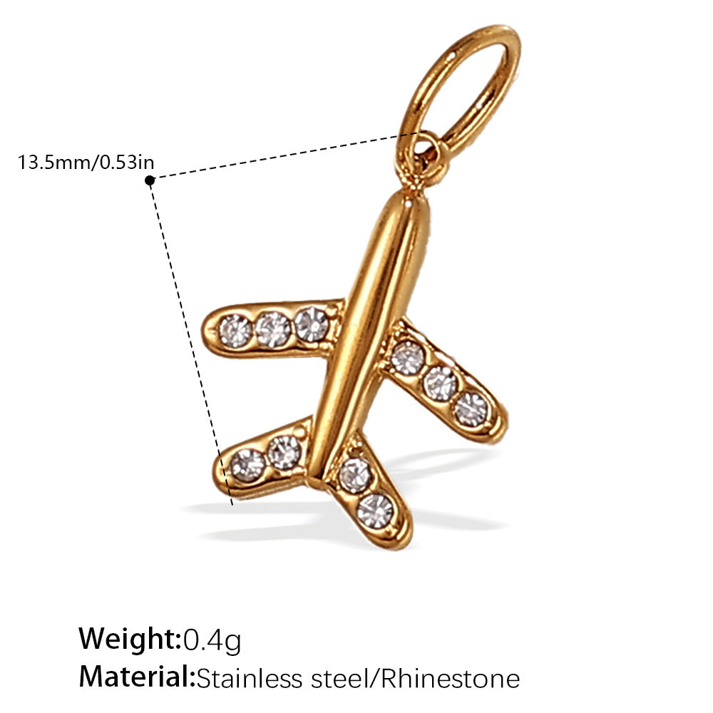 Wholesale Stainless steel 18K gold-plated small DIY key pendant