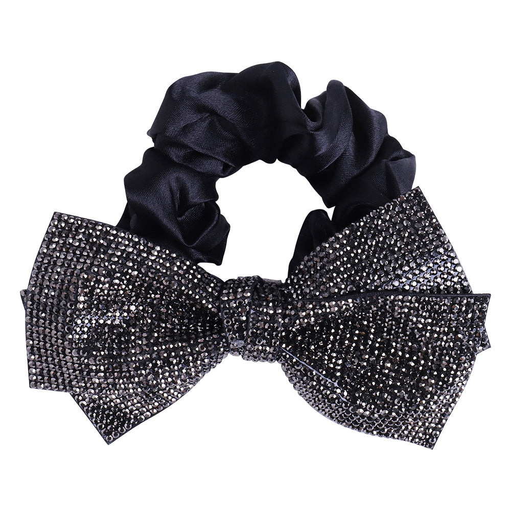 Wholesale full diamond bow large intestine hair ring popular hair accessories