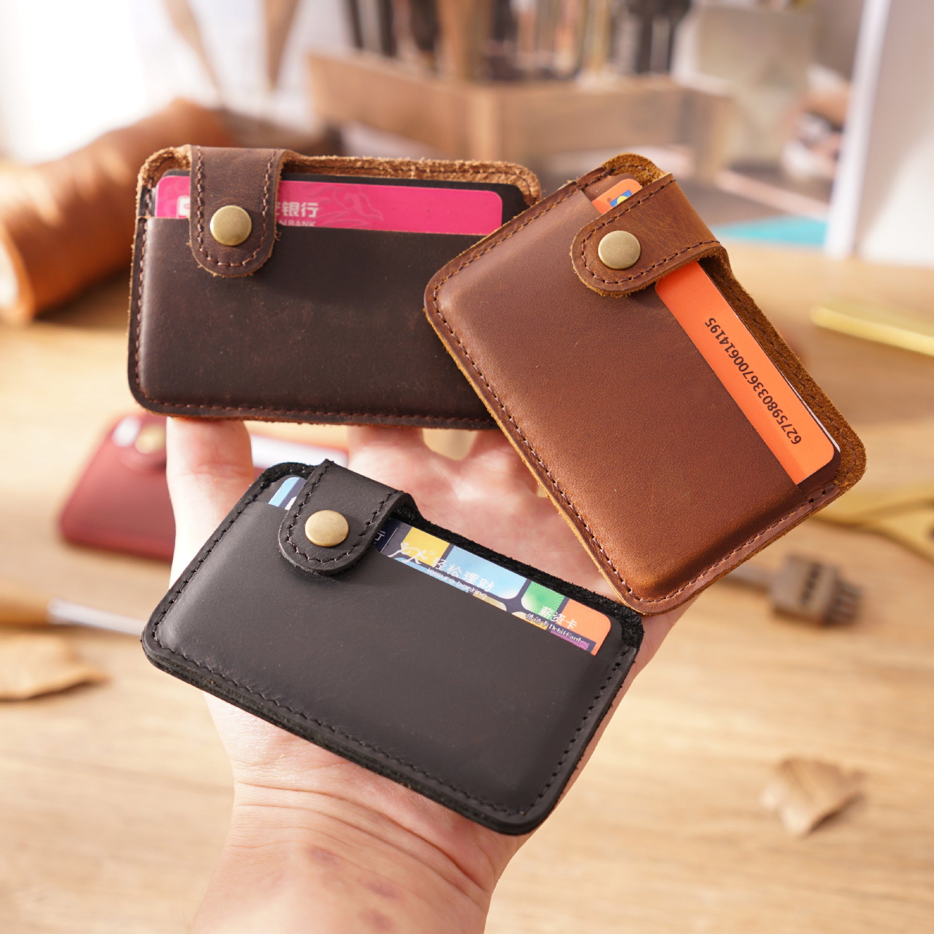 Wholesale Vintage First Layer Crazy Horse Leather Bag First Layer Cowhide Wallet