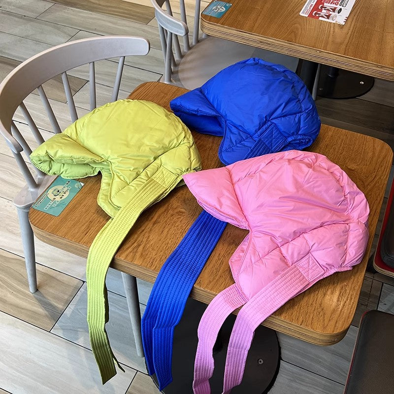 Wholesale Winter Warm Ultra-light Down Hat Scarf Windproof Thickened Ear Protection Hat