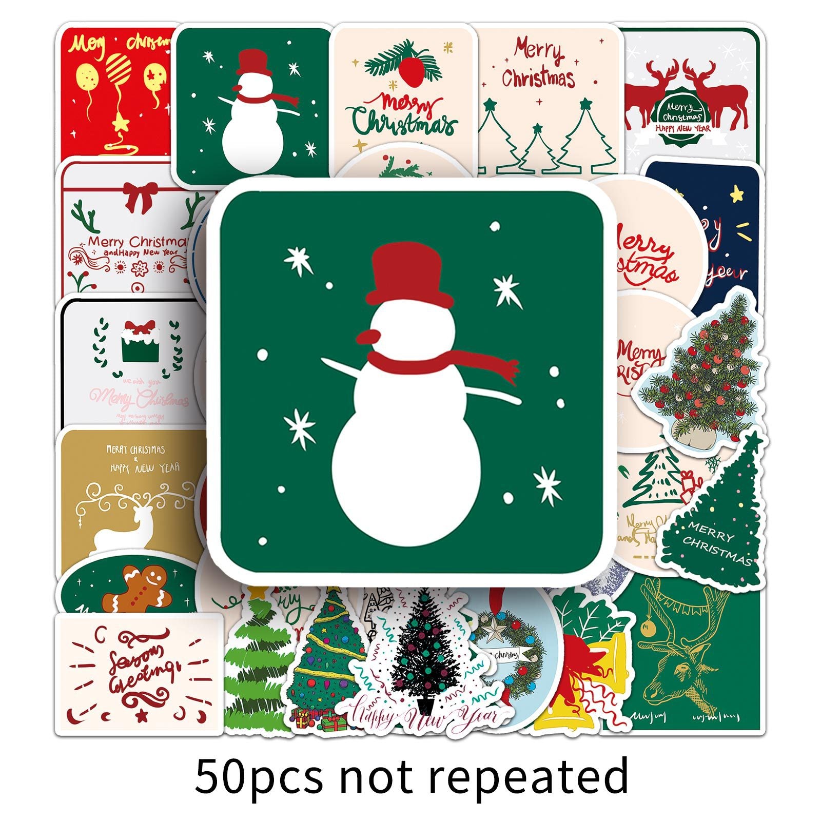 Wholesale 50pcs/ pack Christmas Graffiti Personality Cartoon Holiday Sticker