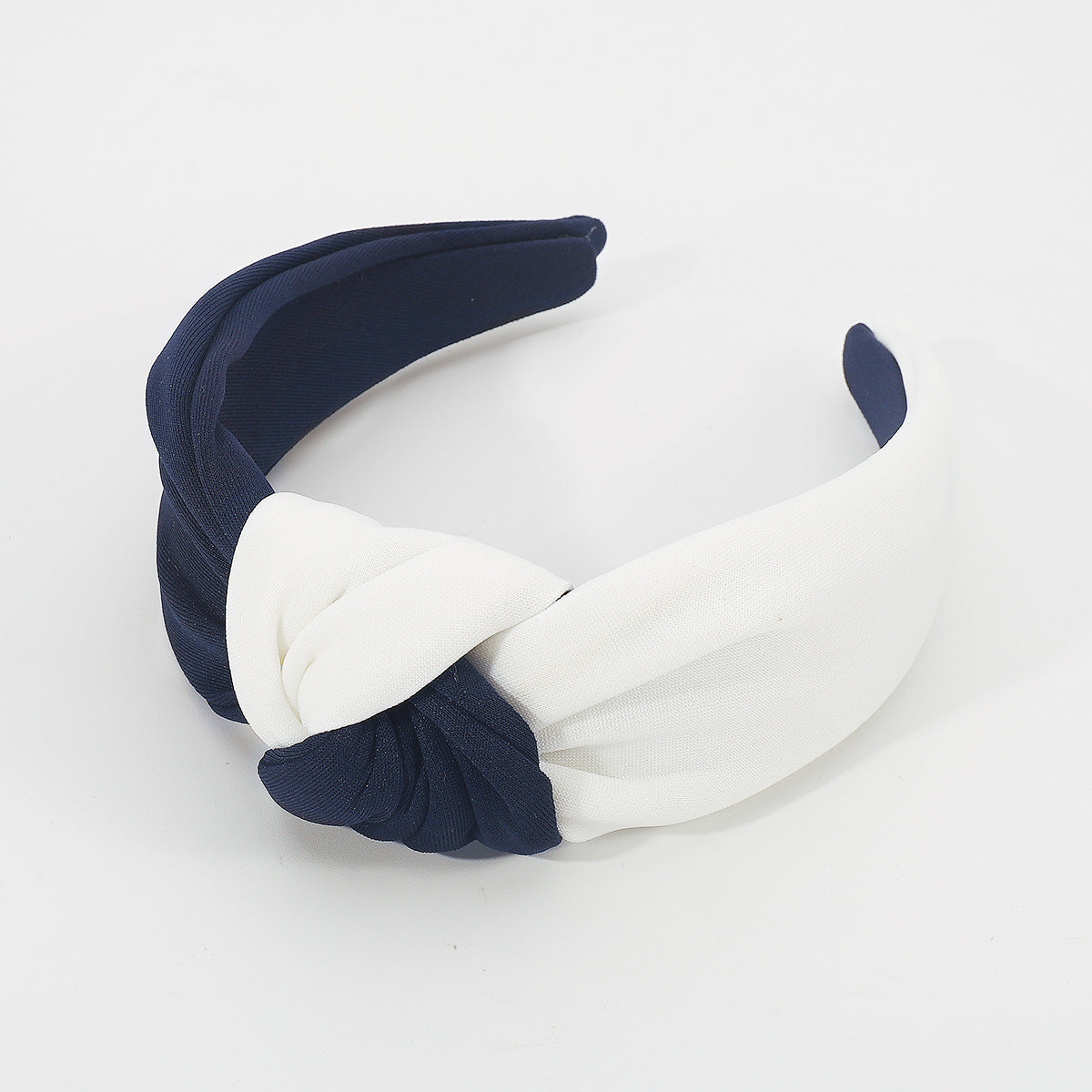 Wholesale Wide Edge Knotting and Color Blocking Fabric Hairbands