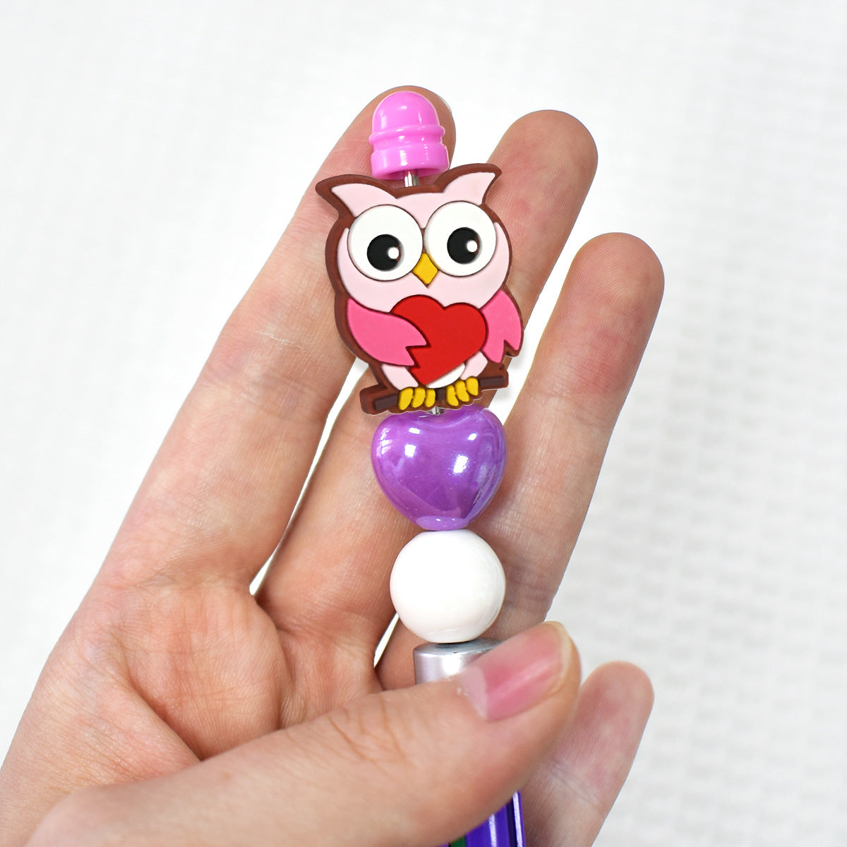 Wholesale 100pcs Owl Series Creative Bead Jewelry Soft Rubber Beads