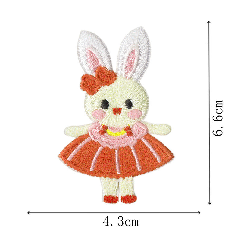 Wholesale 9 Piece Embroidered Rabbit Patch Set Cute Cartoon DIY Craft Supply For ets And Journals