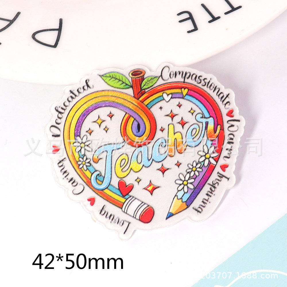 Wholesale New loose powder cartoon letters cute jewelry acrylic pin DIY patch accessories