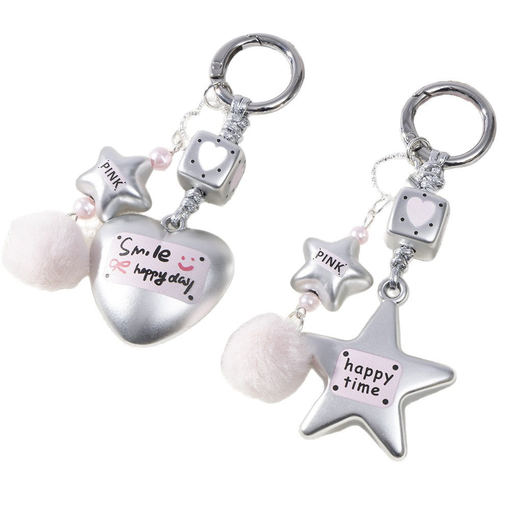 Wholesale Dumb Silver Love Hairball Sweet Metal Keychain