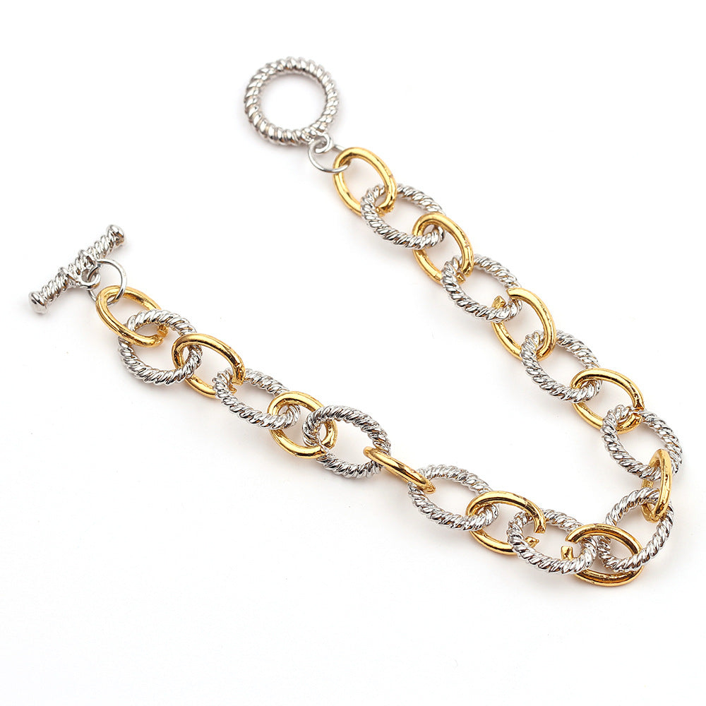 Wholesale O-style Colored Cuban Chain Alloy Bracelets