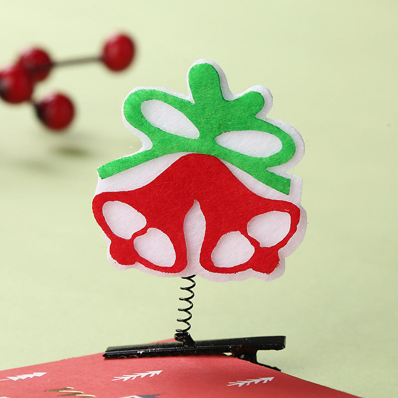 Wholesale Christmas Children's Fabric Spring Hairpins