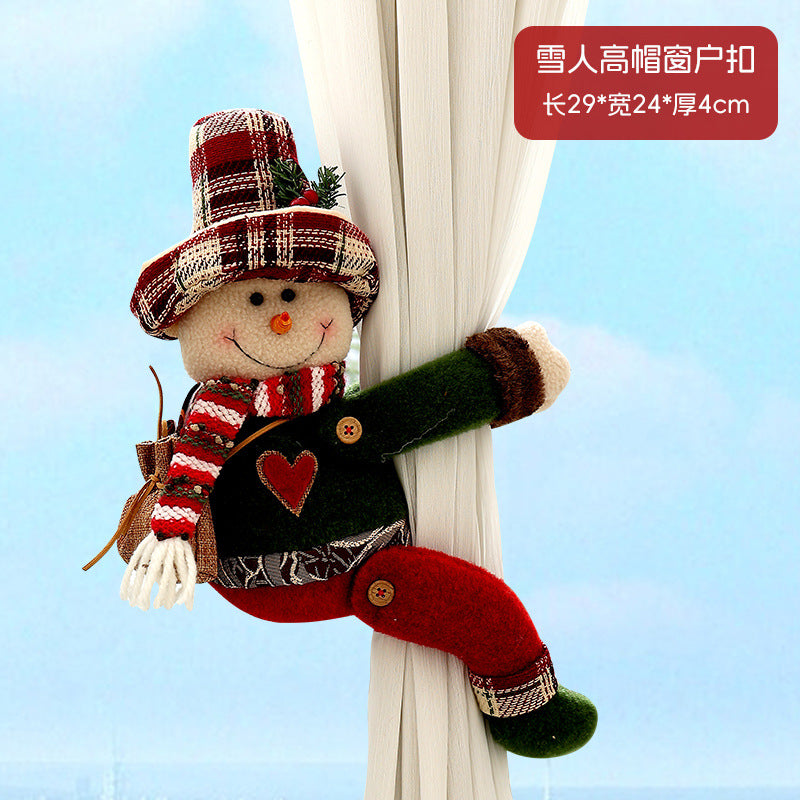 Wholesale Christmas Creative Curtain Buckle Cartoon Doll Decoration