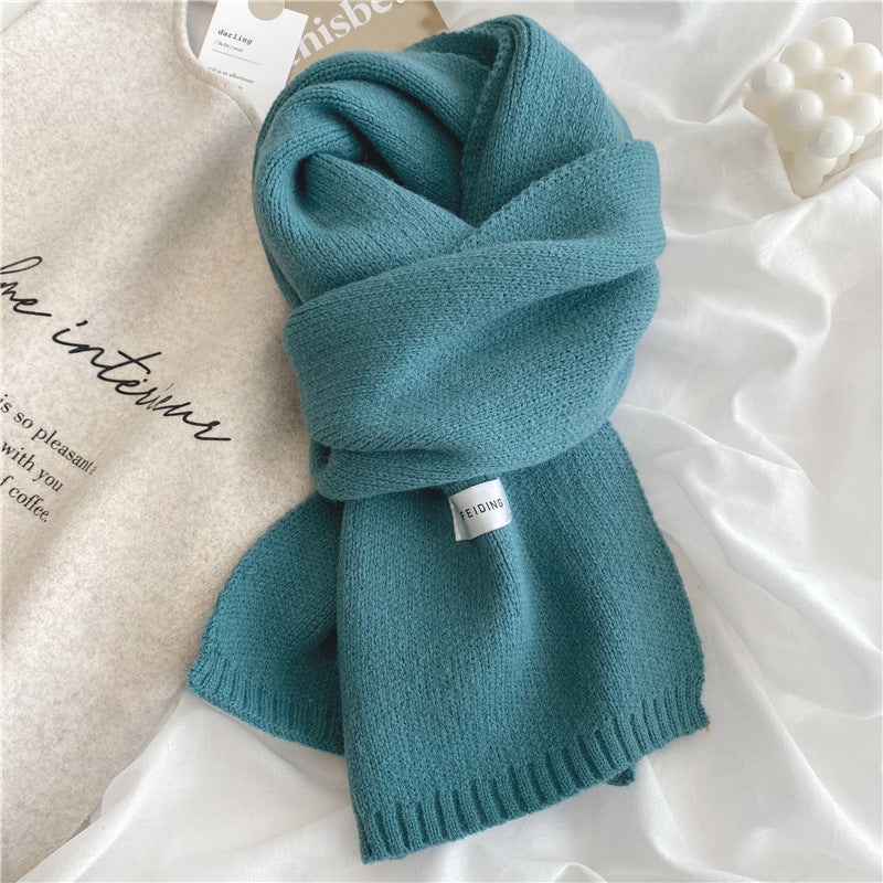 Wholesale Solid Color Soft Autumn and Winter Warm Knitted Scarf