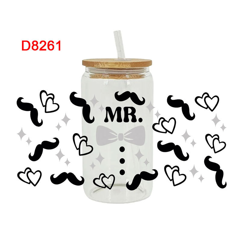 Wholesale Colorful Love Letter 16oz Cup UV DTF Wraps