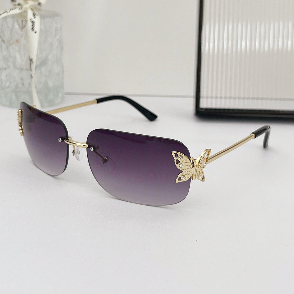 Wholesale Personalized Butterfly Square Frameless Sunglasses