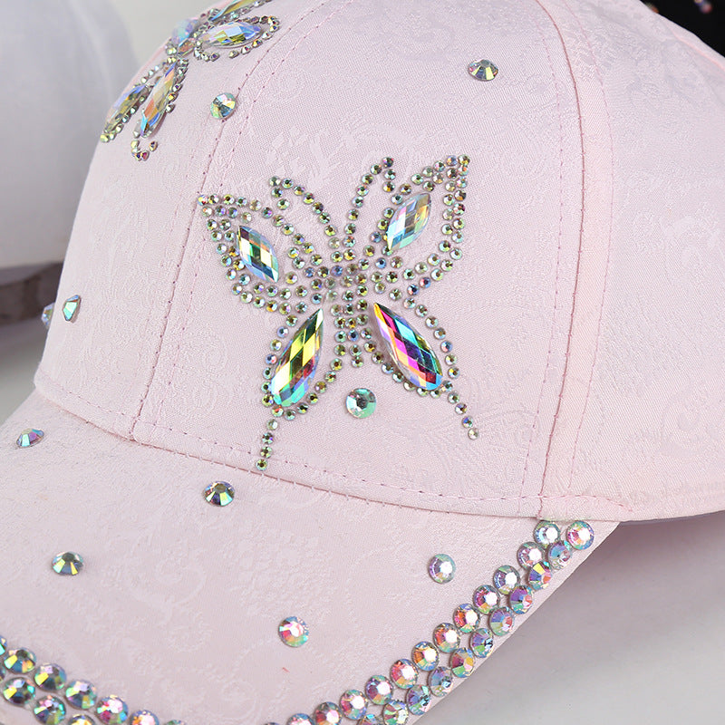 Wholesale Fabric Inlaid Diamond Bow Baseball Caps