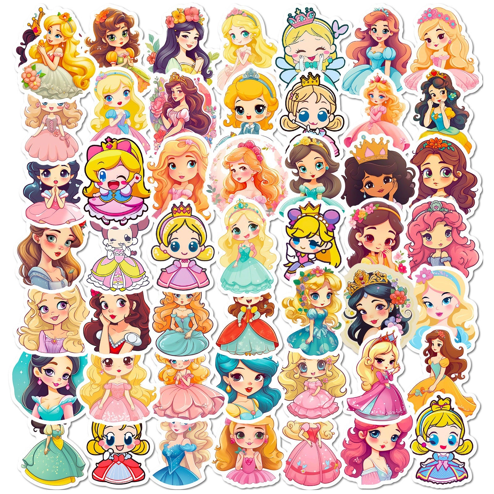 Wholesale 50pcs cartoon skirt girl graffiti stickers