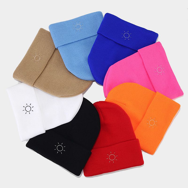 Wholesale Winter Hat Simple Sun Embroidered Woolen Hat Knitted Hat