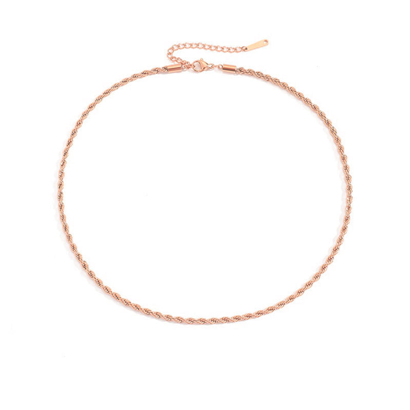 Wholesale Gold Plated Twist Chain Stainless Steel Clavicle Chain