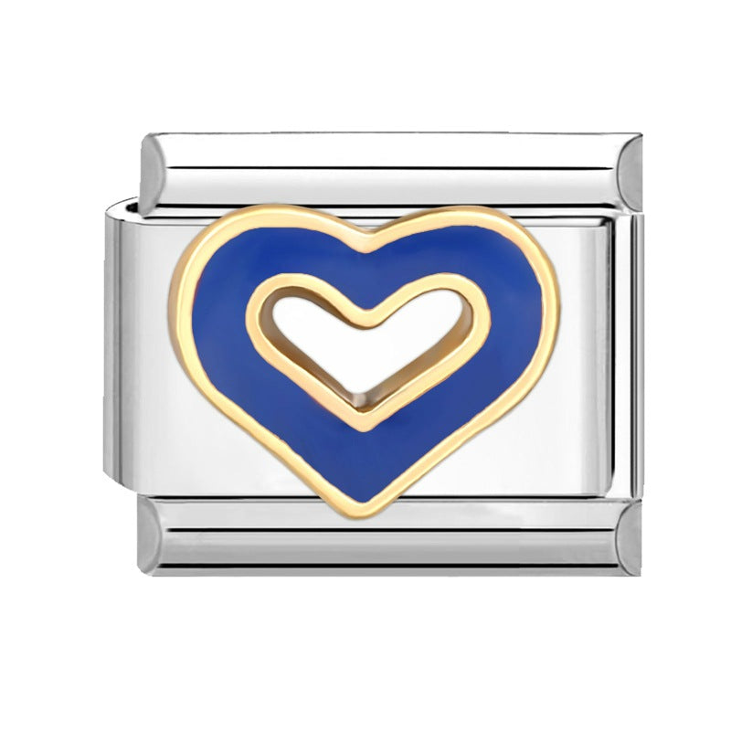 Wholesale Steel Base Blue Series Creative DIY Personalized Handmade Craft Bracelet Charms