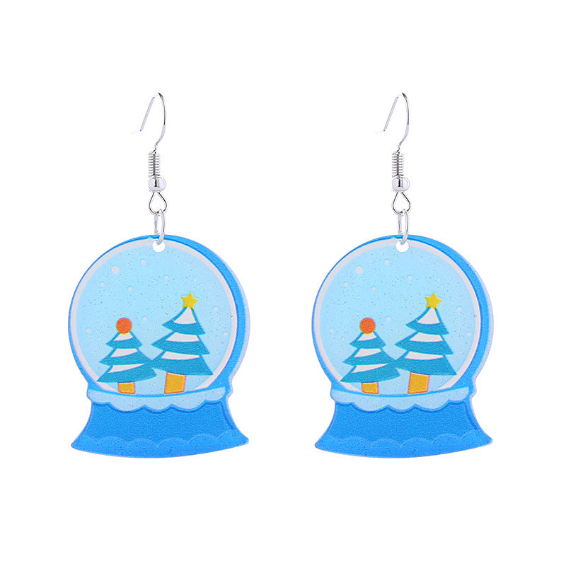 Wholesale Christmas Snowman Boots Christmas Tree Acrylic Earrings
