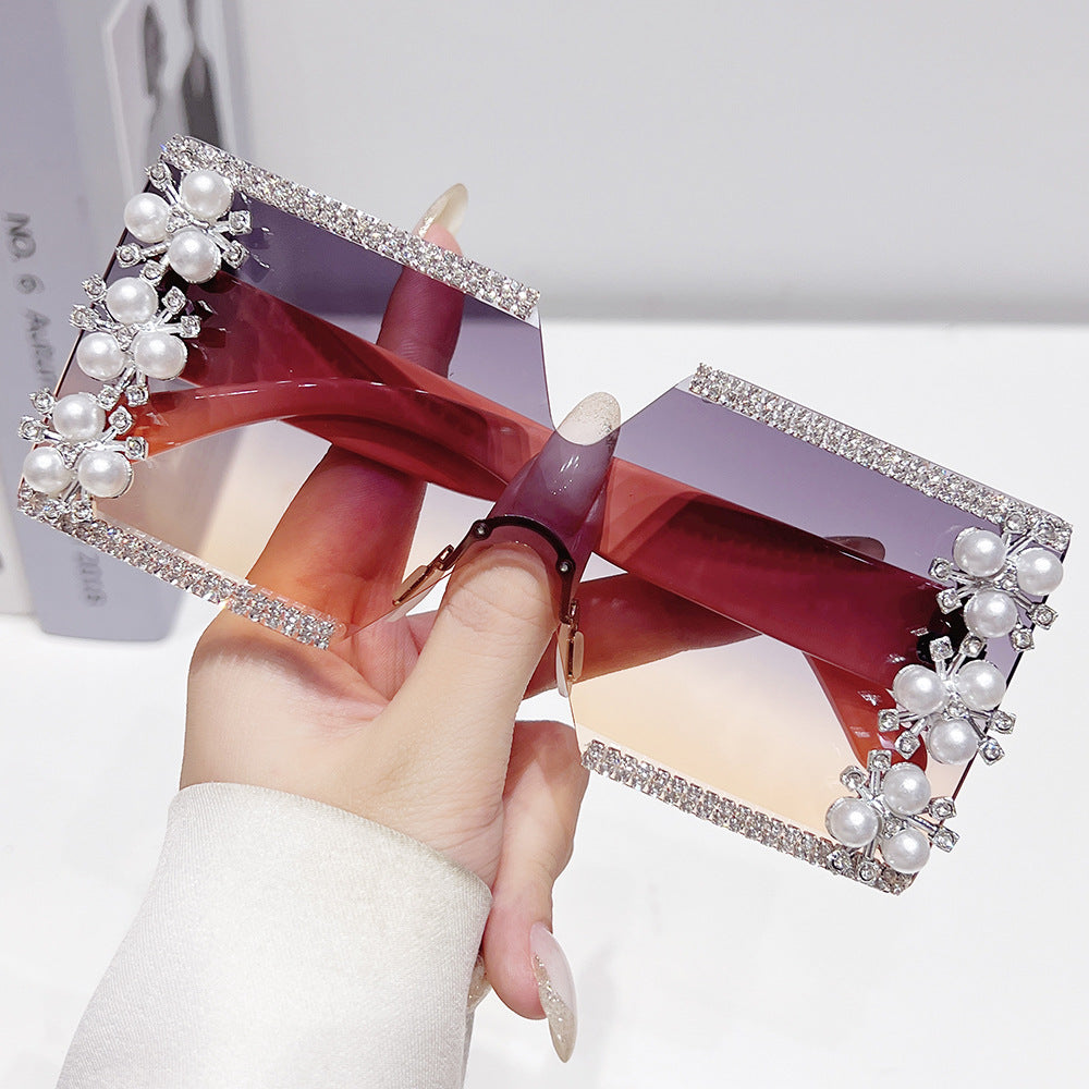 Wholesale Frameless Large Square Personalized Party Sunglasses