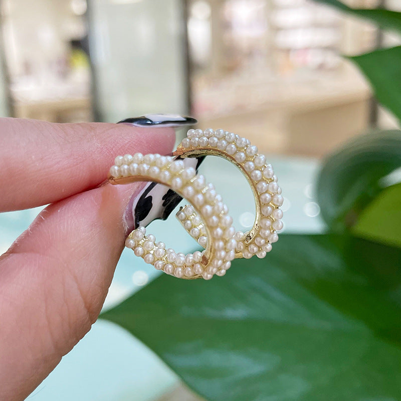 Wholesale Vintage Square Irregular Dream Catcher Pearl Earrings