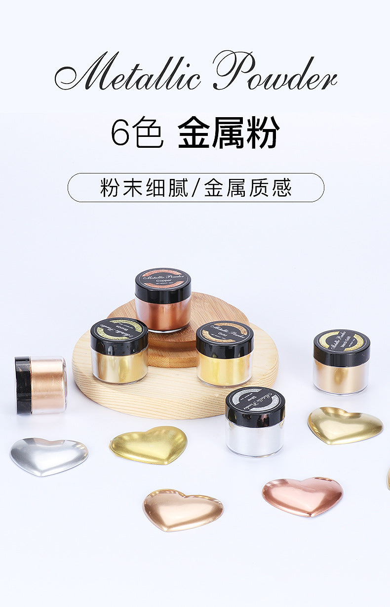 Wholesale 6-color 20ML Bottle DIY Crystal Dropper Coating with Mica Powder, Nail Polish, Metal Powder