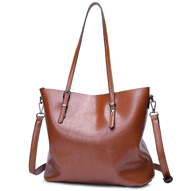 Wholesale Oil Wax Leather Tote Bag Autumn/Winter Single Shoulder Bag Crossbody Bag