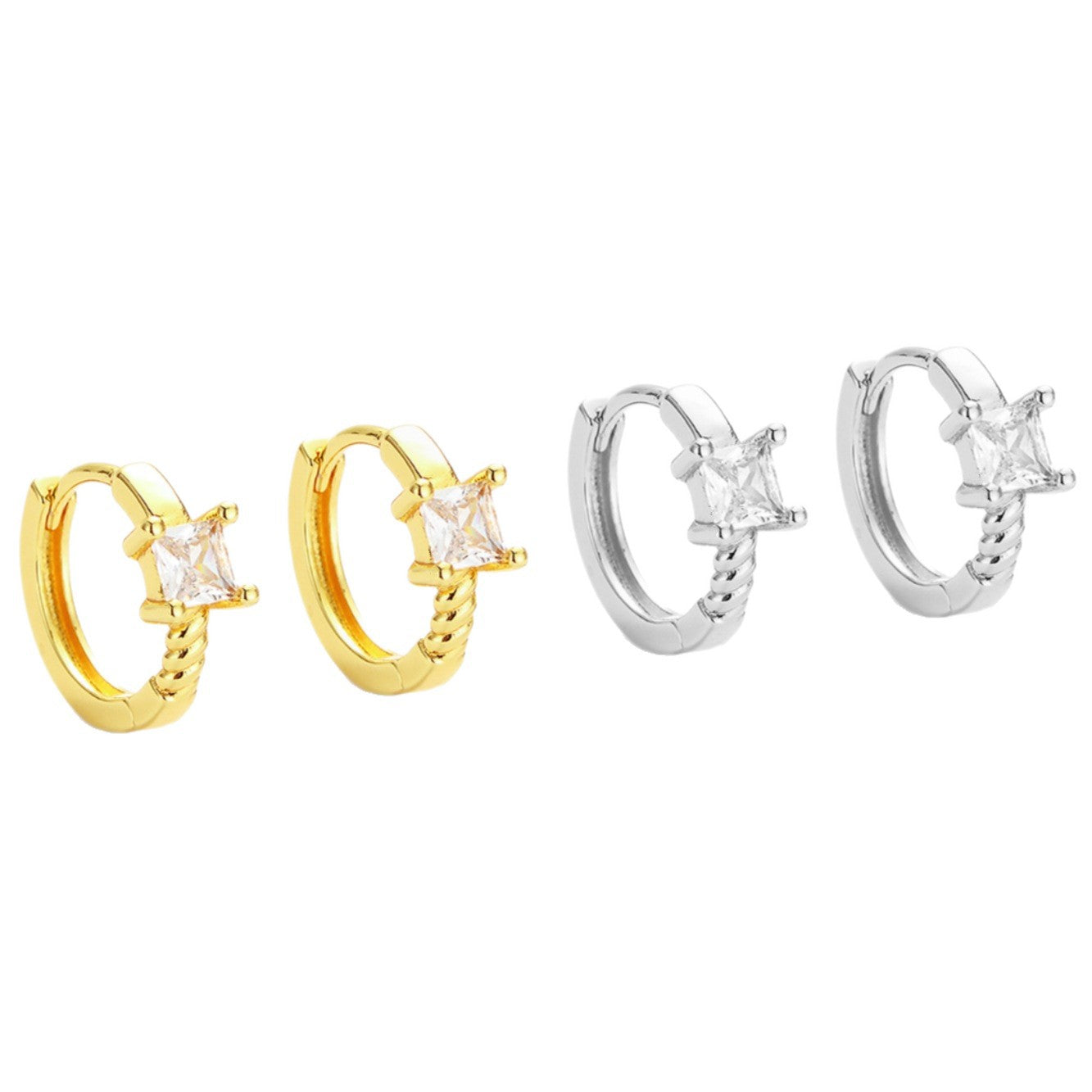 Wholesale Trendy square zircon earrings,  a niche and popular style for women.