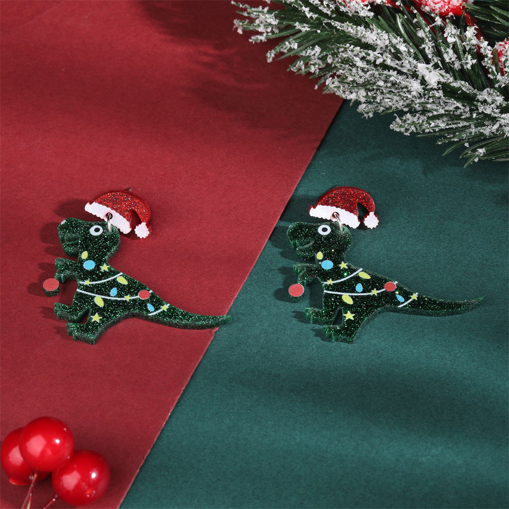 Wholesale Christmas Tree Christmas Hat Socks Elk Earrings