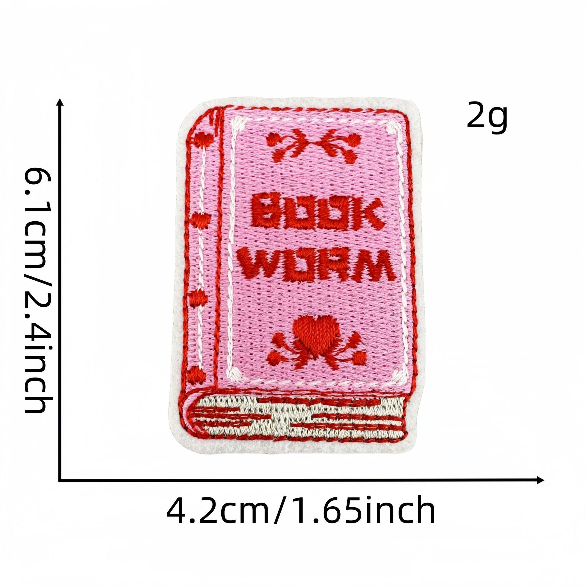 Wholesale Embroidered Bookworm Patch Badge English Book Reading Doodle Computer Embroidery Sew On Garment Accessory Craft Supply For Everyday Use