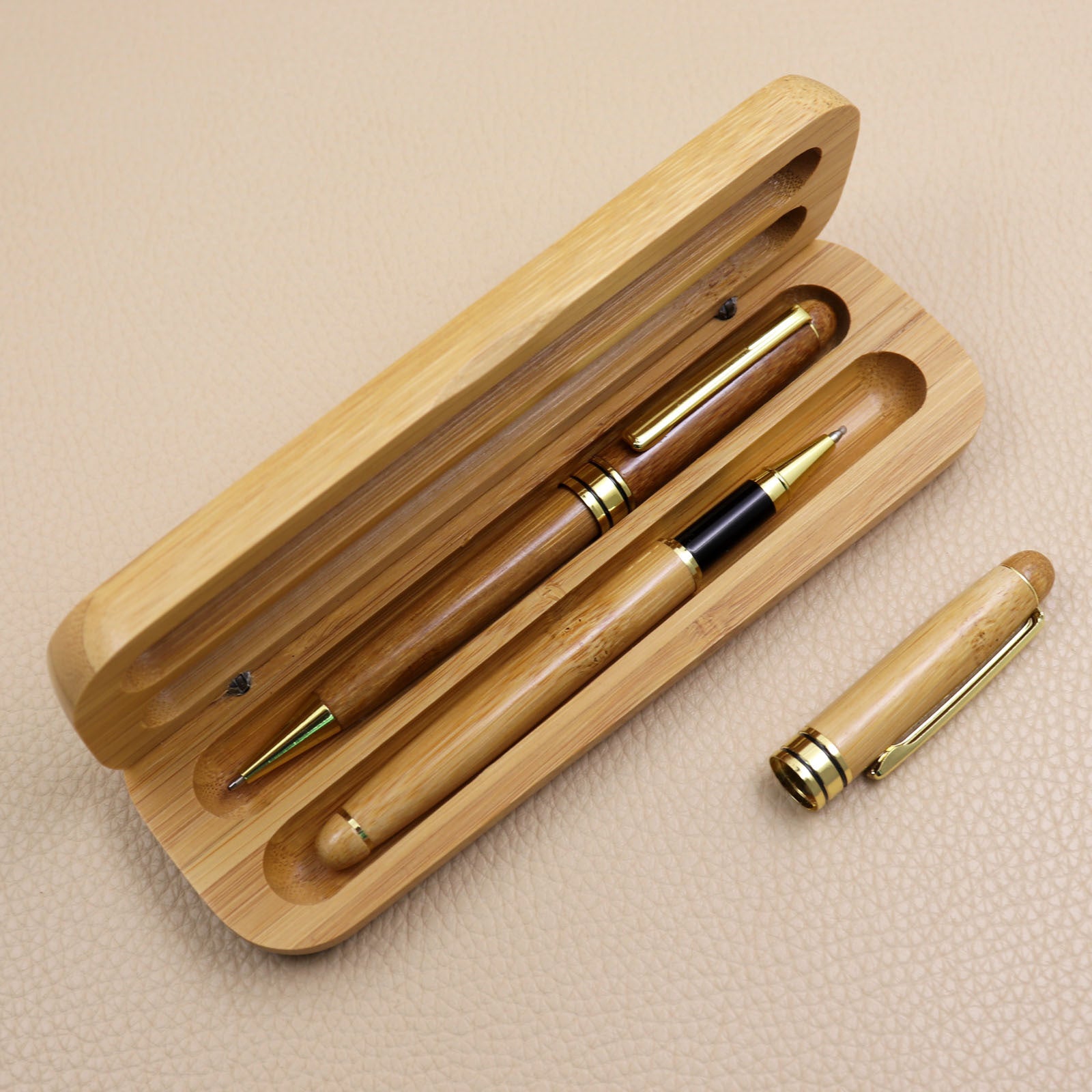 Wholesale Bamboo Pen Fountain Pen Gel Signature Pen Ballpoint Pen Retro Business Gift Bamboo Pen Set Engraving