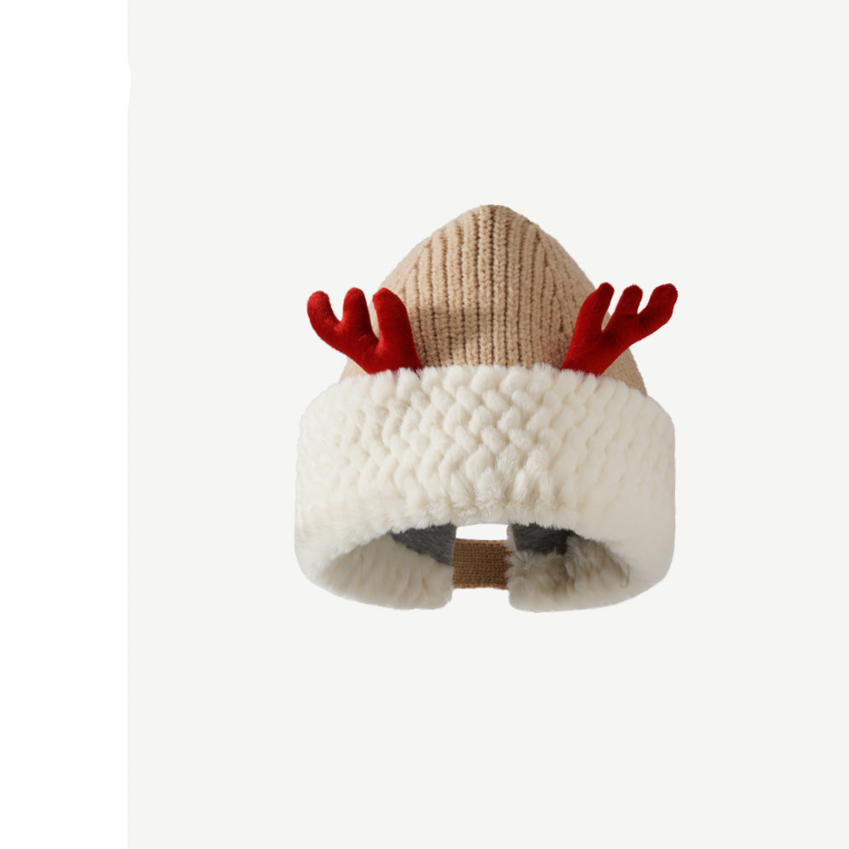 Wholesale Red Christmas cute deer antler plush knitted hat
