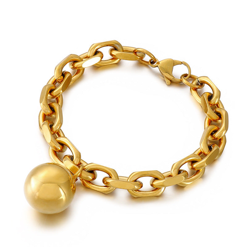 Wholesale Fashion Retro Light Luxury Hollow Steel Ball Stainless Steel Wish-granting Bracelet