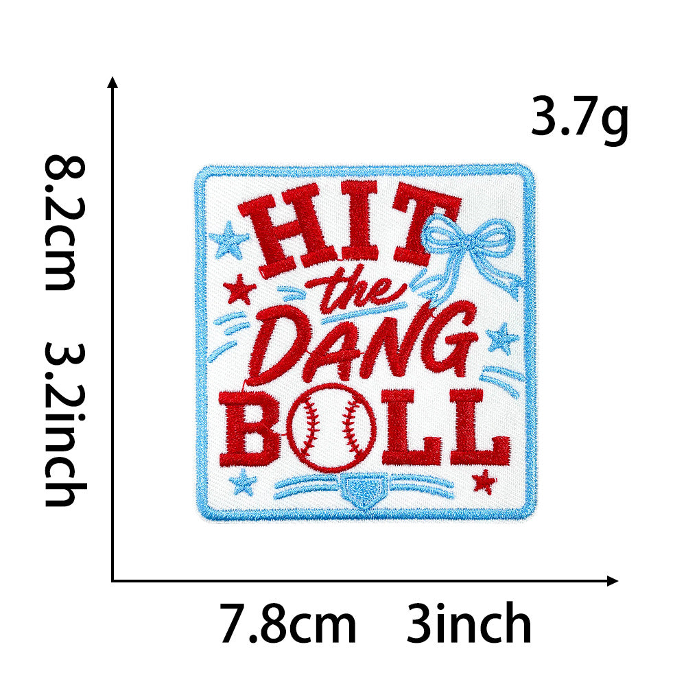 Wholesale Cartoon Raccoon Baseball Embroidered Patch Iron On DIY Badge For ets Chic Fashion Accessory