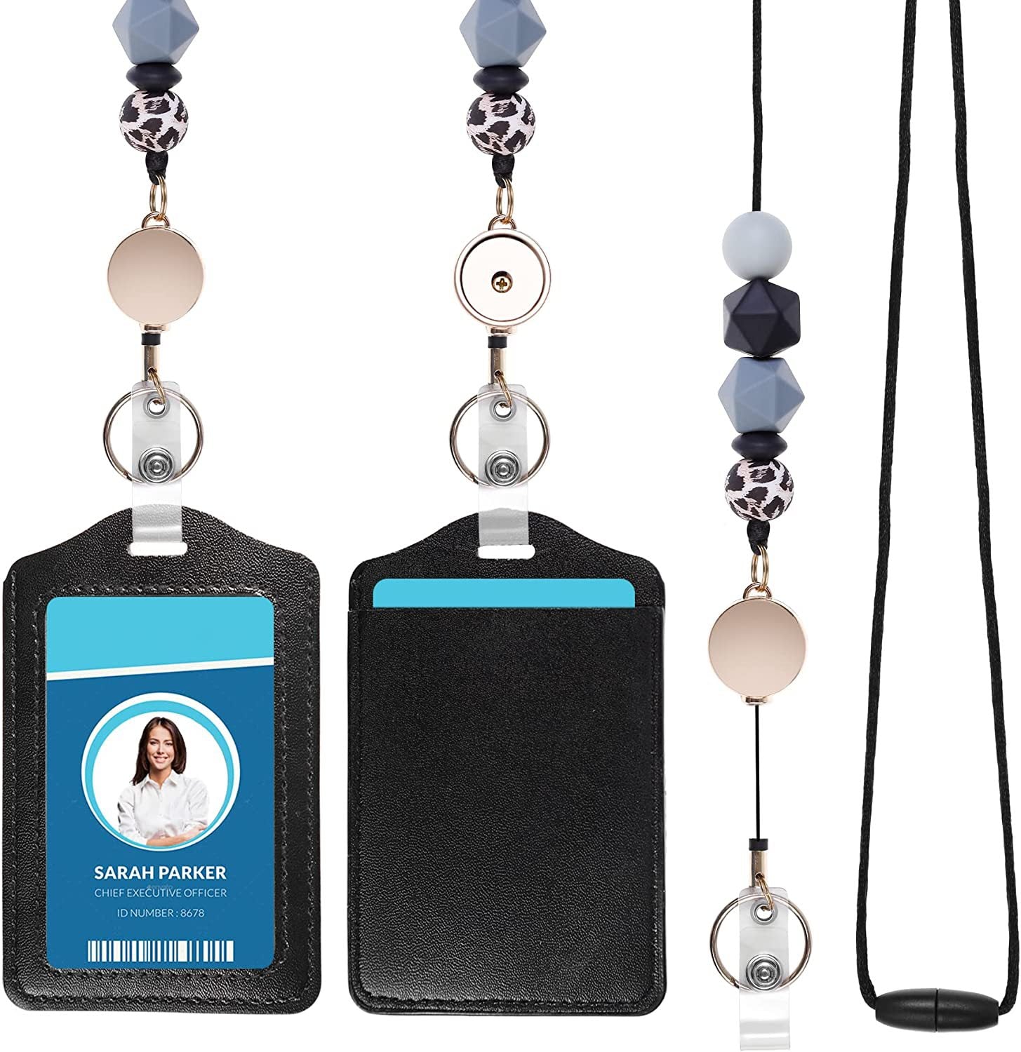 Wholesale Retractable Silicone Beaded Keychains