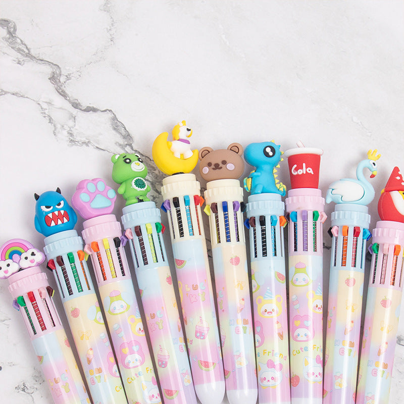Wholesale Cartoon Head Ten Color Pen