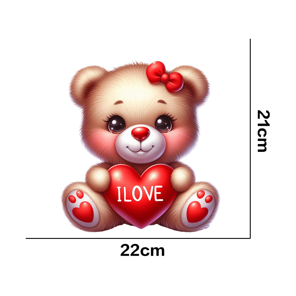 Wholesale 10pcs Valentine's Day Love Cute Bear UV DTF Ready to Press Transfers Wraps
