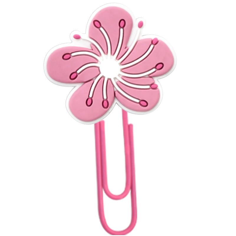 Wholesale Random 50pcs Student Paper Clip Pink Peach Blossom Bookmark