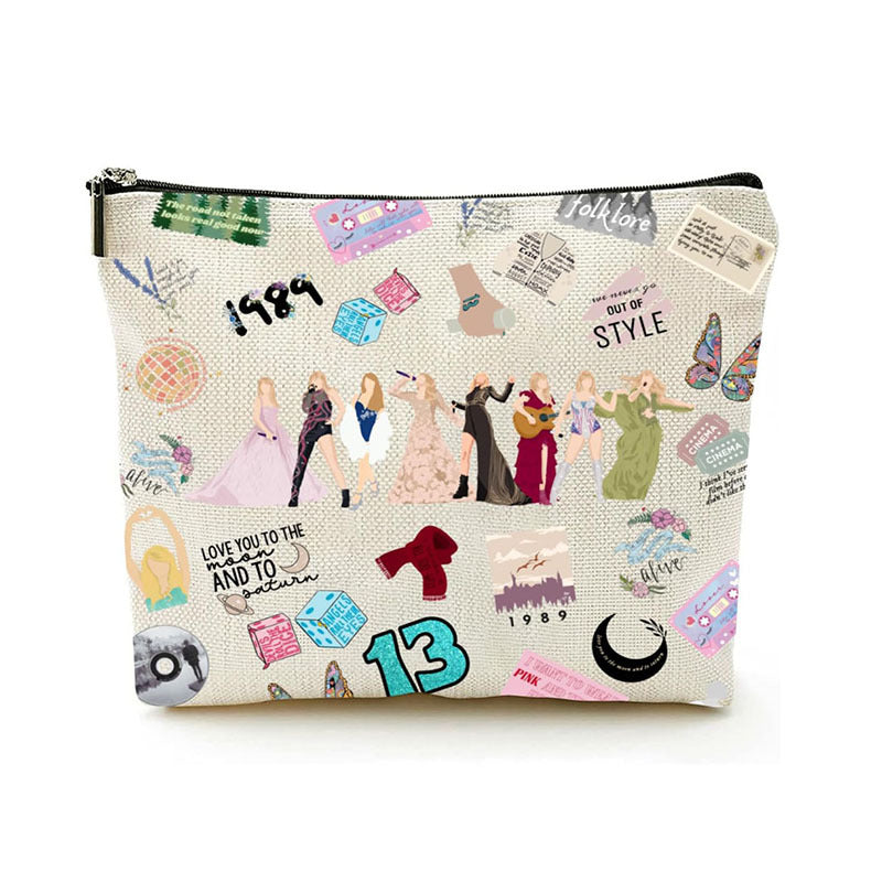 Wholesale Cotton and Linen Nurse Letter Print Storage Waterproof Linen Cosmetic Bag