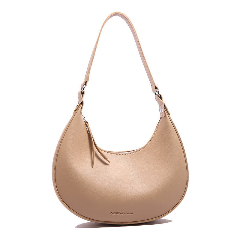 Wholesale Solid color half-moon bag, elegant, simple and trendy