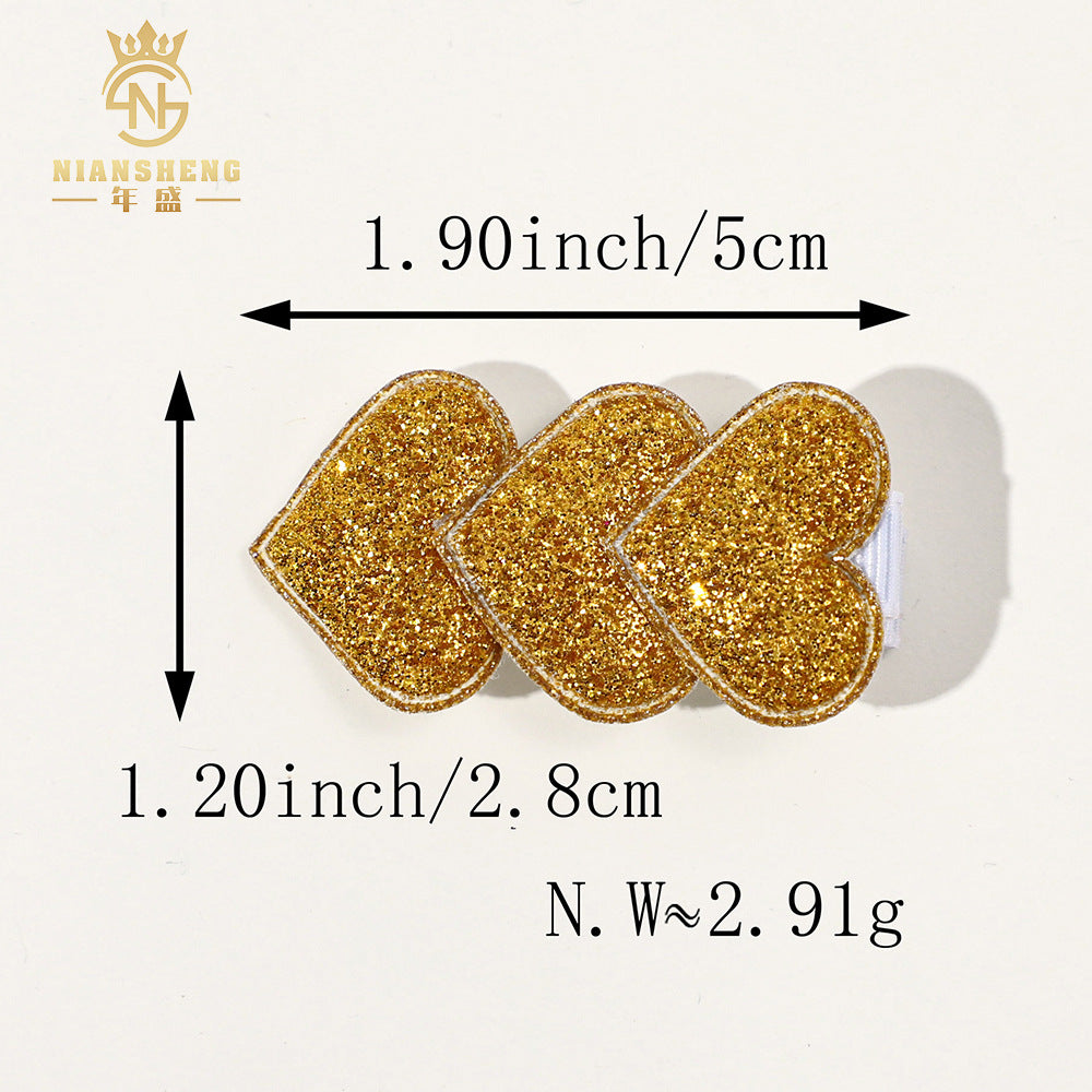 Wholesale Fine powder Valentine's Day heart children's hairpin