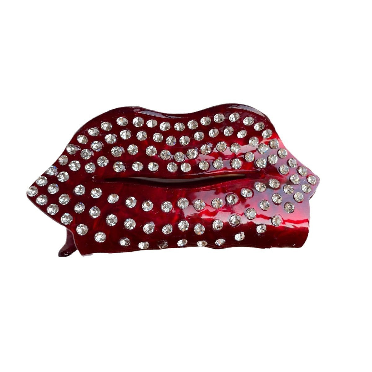 Wholesale Love Red Lip Grab Clip Heavy Industry Diamond Hair Clip Light Luxury High-end Shark Clip Valentine's Day Hair Accessories Headdress
