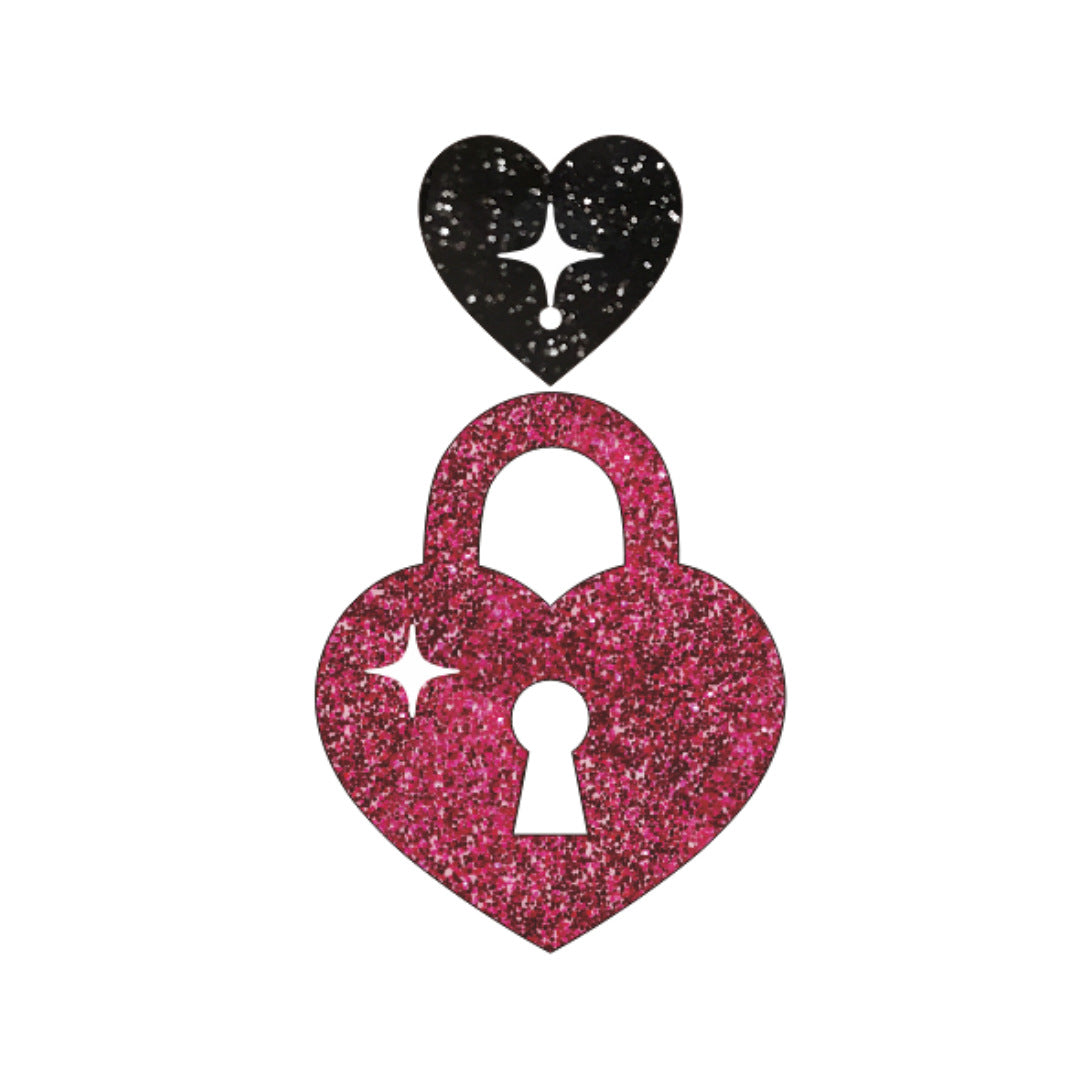 Wholesale Valentine' s Day sequined heart acrylic pendant earrings for women