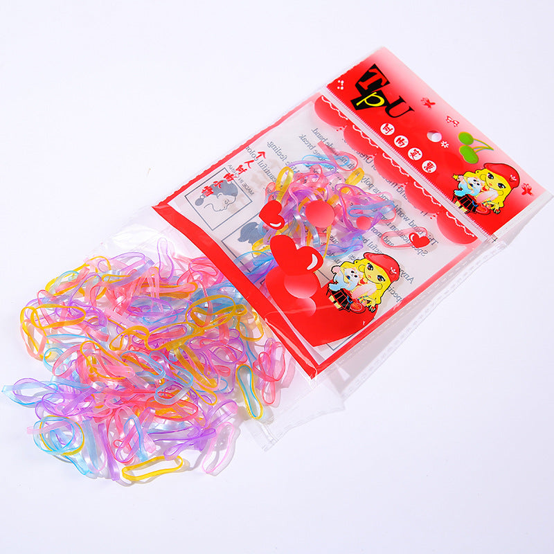 Wholesale Bagged children's does elastic circle cute disposable children's rubber band