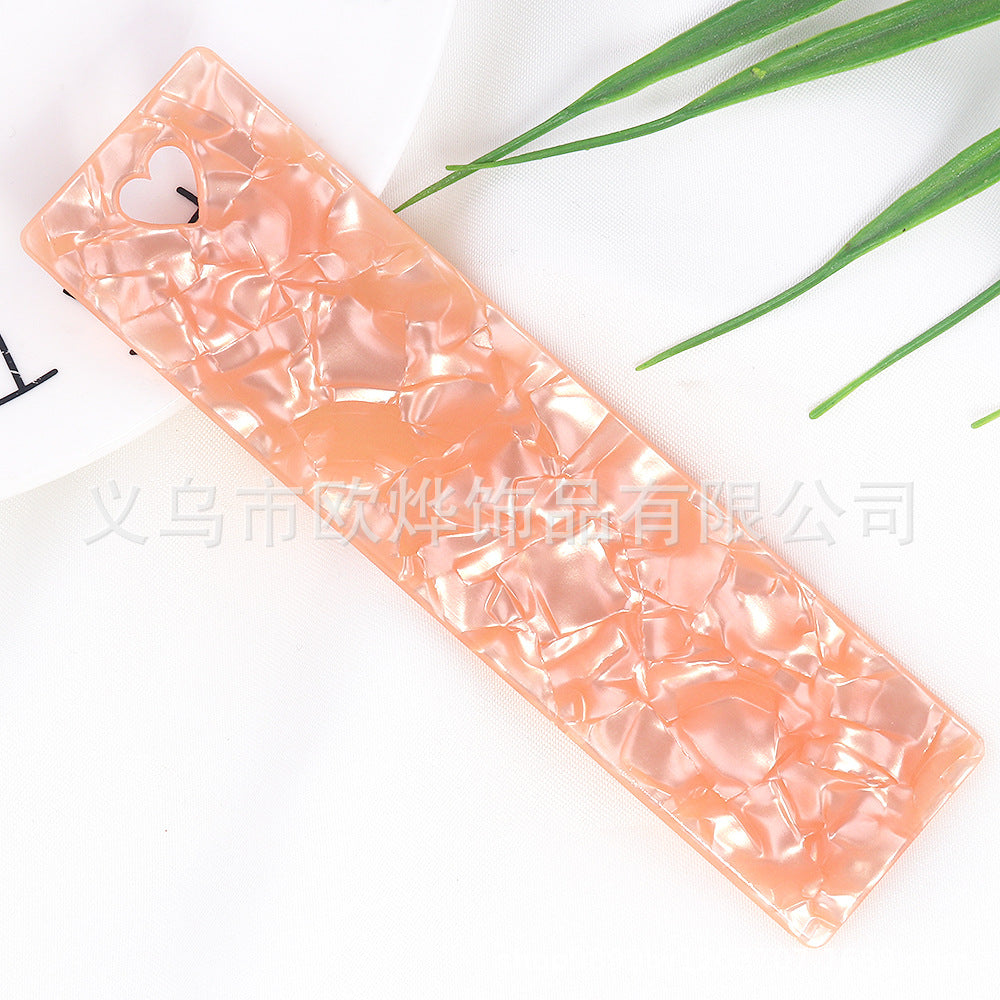 Wholesale 10pcs Texture acrylic peach heart hanging rope bookmark